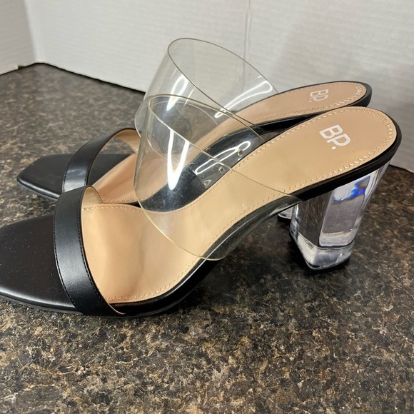 NEW BP Naomi Women's Size 10 Slide Sandals Clear Thick Heels 4" Block Heels - Picture 4 of 9